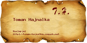 Toman Hajnalka névjegykártya